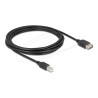 Delock - Kabel USB - USB typ B (M) do USB (F) reverzní - USB 2.0 - 3 m - snadný USB - cerná