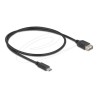 Delock - USB kabel - USB-C (M) do USB (F) reverzní - USB 2.0 - 3 A - 50 cm - snadný USB - cerná