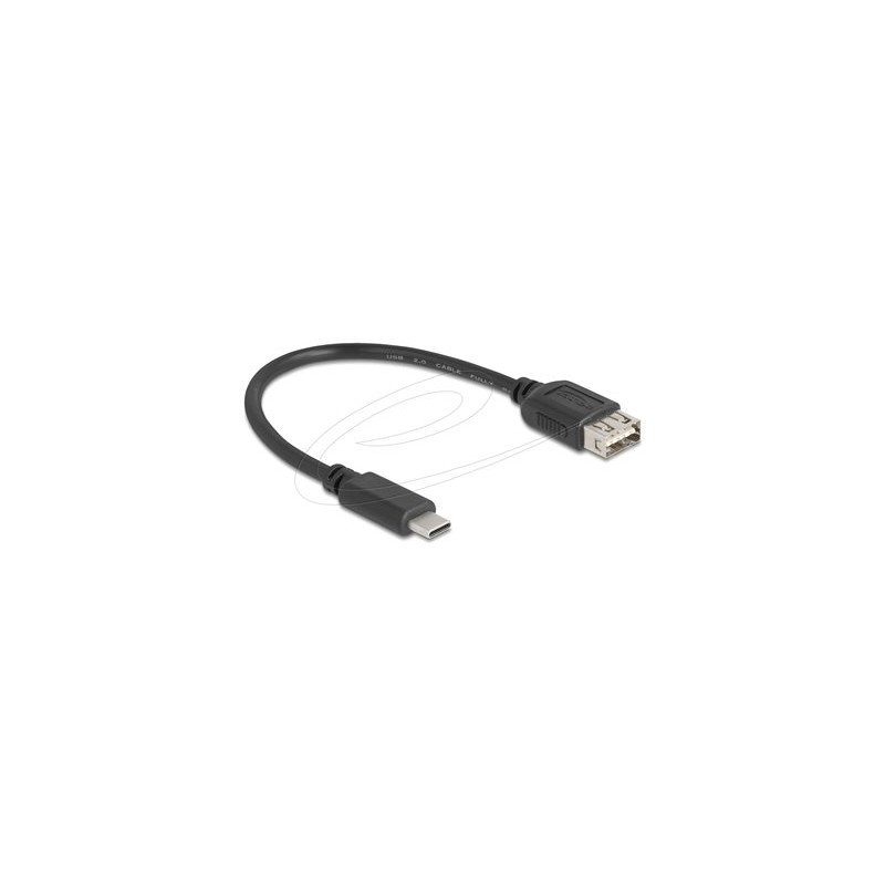 Delock - USB kabel - USB-C (M) do USB (F) reverzní - USB 2.0 - 3 A - 20 cm - snadný USB - cerná
