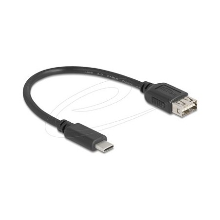 Delock - USB kabel - USB-C (M) do USB (F) reverzní - USB 2.0 - 3 A - 20 cm - snadný USB - cerná