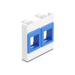 Delock - Easy 45 - modul na zacvaknutí (prázdný) - se dvema držáky keystone 45 x 45 mm - 2 moduly - bílá, modrá