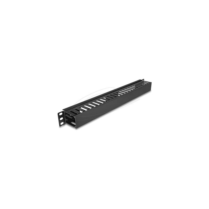 Delock - Kabel vedení pro správu kabelu ve skríni - cerná - 1U - 19" 81555