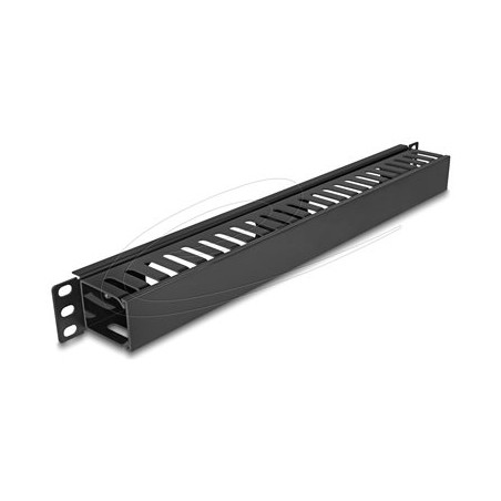 Delock - Kabel vedení pro správu kabelu ve skríni - cerná - 1U - 19" 81555