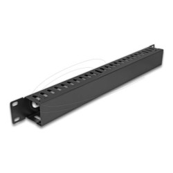 Delock - Kabel vedení pro správu kabelu ve skríni - cerná - 1U - 19" 81558