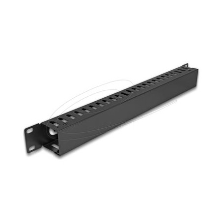 Delock - Kabel vedení pro správu kabelu ve skríni - cerná - 1U - 19" 81558