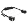 Delock - Sítový kabel - RJ-45 (F) do RJ-45 (F) - 30 cm - 6 mm - stínená kroucená dvoulinka (F/UTP) - CAT 6 - on/off switch
