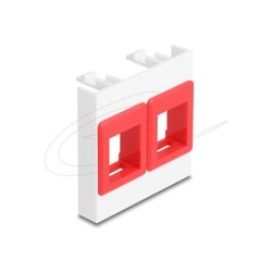 Delock - Easy 45 - držák modulu keystone - 45 x 45 mm - 2 moduly - cervená, bílá