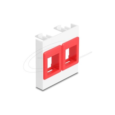 Delock - Easy 45 - držák modulu keystone - 45 x 45 mm - 2 moduly - cervená, bílá
