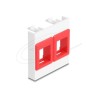 Delock - Easy 45 - držák modulu keystone - 45 x 45 mm - 2 moduly - cervená, bílá