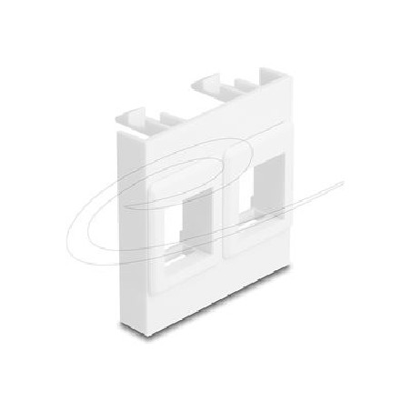 Delock - Easy 45 - držák modulu keystone - 45 x 45 mm - 2 moduly - bílá