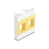 Delock - Easy 45 - zacvakávací modul - se dvema držáky keystone 45 x 45 mm - bílá/žlutá