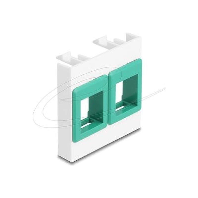 Delock - Easy 45 - držák modulu keystone - 45 x 45 mm - 2 moduly - zelená, bílá