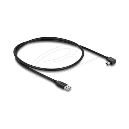 Delock - Kabel USB - USB (M) rovné do mini-USB typ B (M) pravoúhlý - USB 2.0 - 1 m - cerná