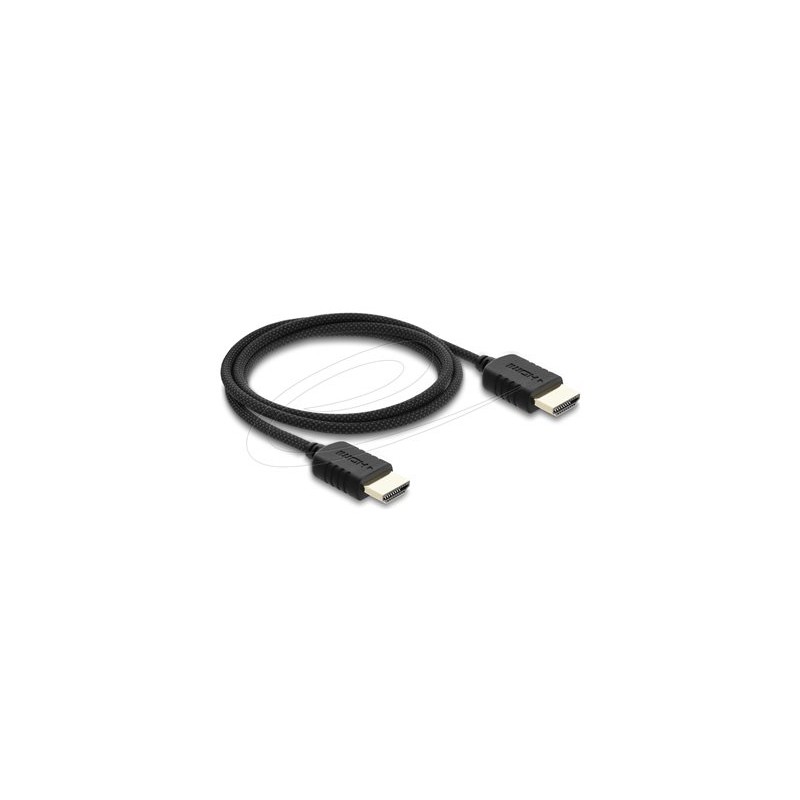 Delock - High Speed - HDMI kabel - HDMI s piny (male) do HDMI s piny (male) - 1 m - trikrát stínený koaxiál - cerná - podpora