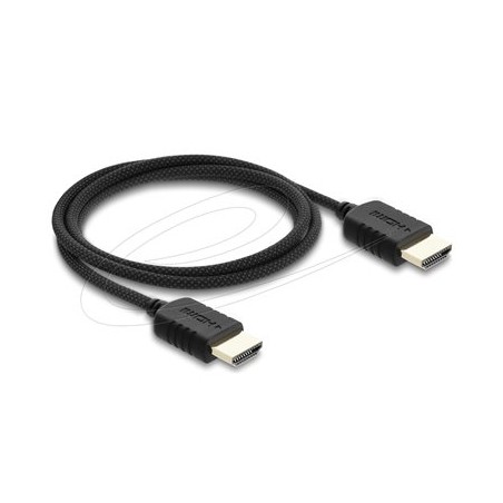 Delock - High Speed - HDMI kabel - HDMI s piny (male) do HDMI s piny (male) - 1 m - trikrát stínený koaxiál - cerná - podpora