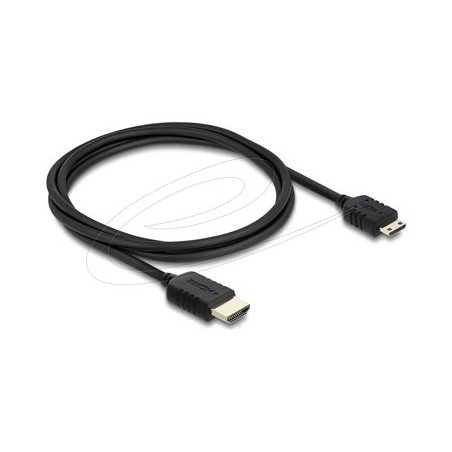 Delock - High Speed - HDMI kabel - HDMI s piny (male) do 19pinové Mini-HDMI s piny (male) - 1 m - trikrát stínený koaxiál… 81684