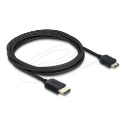 Delock - High Speed - HDMI kabel - HDMI s piny (male) do 19pinové Mini-HDMI s piny (male) - 3 m - trikrát stínený koaxiál