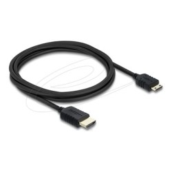 Delock - Ultra High Speed - HDMI kabel - HDMI s piny (male) do 19pinové Mini-HDMI s piny (male) - 2 m - trikrát stínený koaxiál