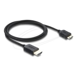 Delock - High Speed - HDMI kabel - HDMI s piny (male) do 19pinové Mini-HDMI s piny (male) - 1 m - trikrát stínený koaxiál… 81687
