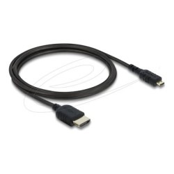 Delock - High Speed - HDMI kabel - HDMI s piny (male) do 19 pin micro HDMI Type D s piny (male) - 1 m - trikrát stínený koaxiál