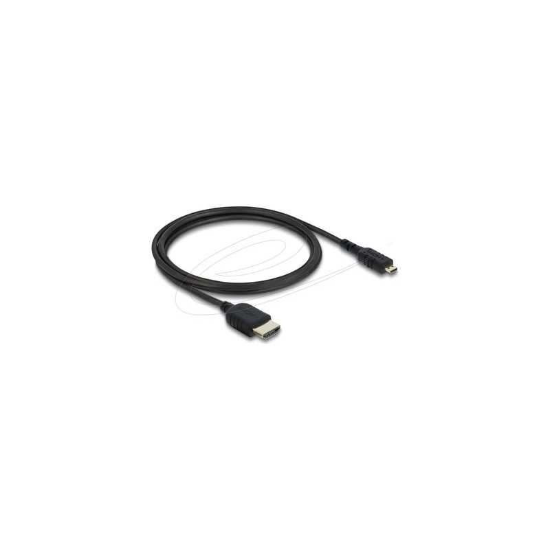 Delock - High Speed - HDMI kabel - HDMI s piny (male) do 19 pin micro HDMI Type D s piny (male) - 1 m - trikrát stínený koaxiál