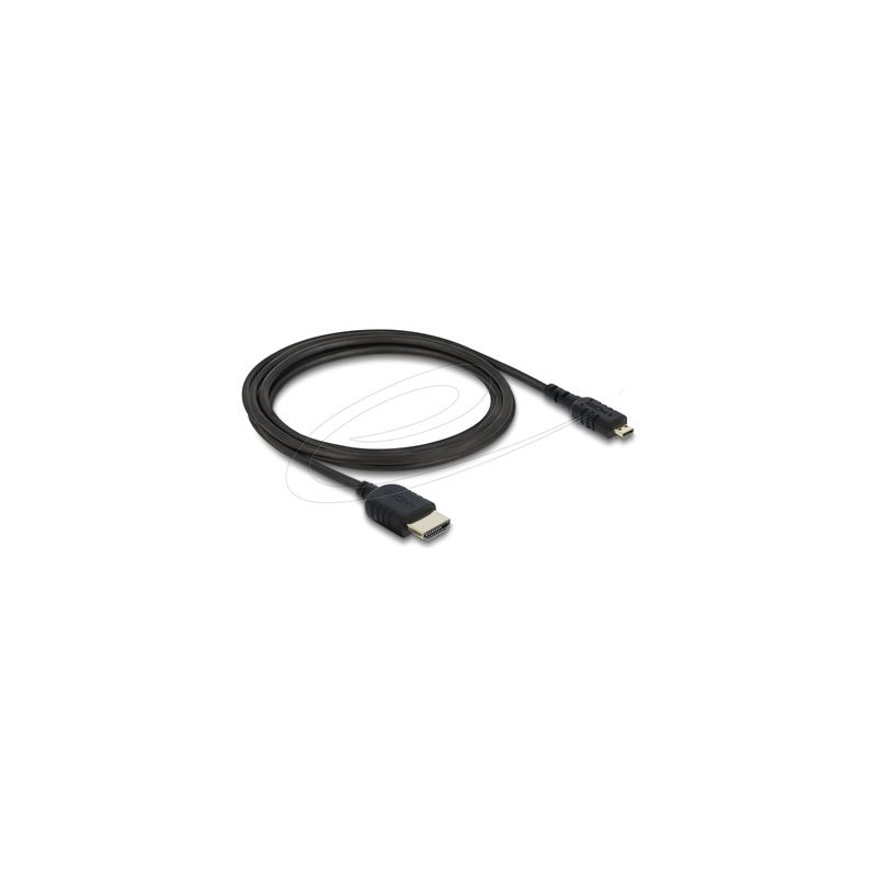Delock - High Speed - HDMI kabel - HDMI s piny (male) do 19 pin micro HDMI Type D s piny (male) - 2 m - trikrát stínený koaxiál