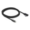 Delock - USB kabel - USB-C (M) do USB-C (M) úhlový - USB 3.2 / Thunderbolt 3 - 48 V - 5 A - 2 m - napájení USB (240 W)