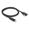 Delock - USB kabel - USB-C (M) rovné do USB-C (M) levý/pravý úhel - USB 3.2 / Thunderbolt 3 - 48 V - 5 A - 50 cm - rychlost