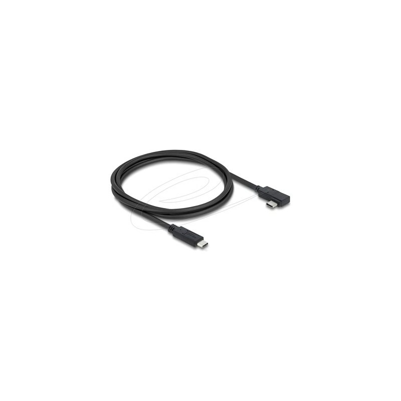 Delock - USB kabel - USB-C (M) rovné do USB-C (M) levý/pravý úhel - USB 3.2 / Thunderbolt 3 - 48 V - 5 A - 1 m - rychlost