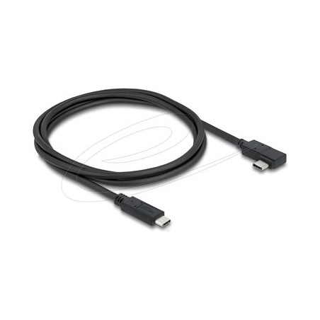 Delock - USB kabel - USB-C (M) rovné do USB-C (M) levý/pravý úhel - USB 3.2 / Thunderbolt 3 - 48 V - 5 A - 1 m - rychlost