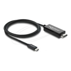 Delock - Video adaptér - USB-C s piny (male) do HDMI s piny (male) - 1 m - trikrát stínený koaxiál - cerná - podpora 4K60 Hz