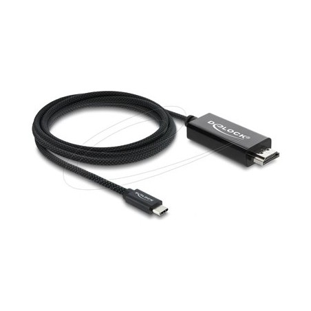 Delock - Kabel adaptéru - USB-C s piny (male) do HDMI s piny (male) - 2 m - trikrát stínený koaxiál - cerná - podpora 4K240Hz