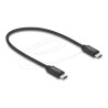 Delock - USB kabel - USB-C (M) do USB-C (M) - USB 3.2 - 48 V - 5 A - 50 cm - podpora 8K30 Hz (7680 x 4320), podpora 4K144Hz