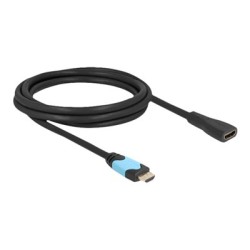 Delock - Vysoká rychlost - prodlužovací kabel HDMI - HDMI se zdírkami (female) do HDMI s piny (male) - 2 m - trojnásobne