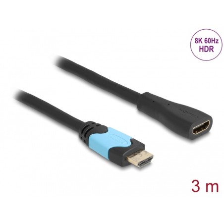 Delock - Vysoká rychlost - prodlužovací kabel HDMI - HDMI se zdírkami (female) do HDMI s piny (male) - 3 m - trojnásobne