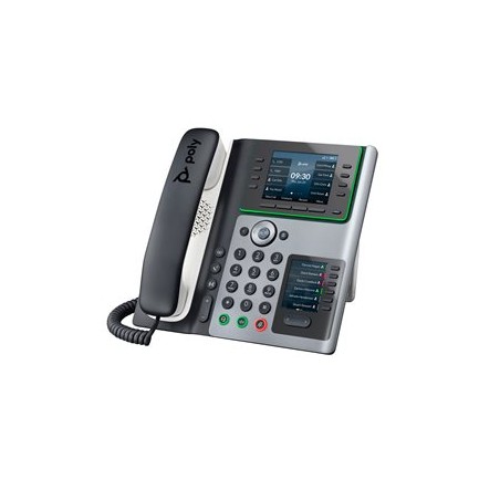 HP Poly Edge E400 - Telefon VoIP s identifikací volajícího/čekajícím hovorem - 3-cestný možnost volání - SIP, SDP - černá