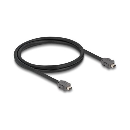 Delock - Sítový kabel - ix Industrial (M) do ix Industrial (M) - 1 m - 6.5 mm - SSTP - CAT 7 - cerná