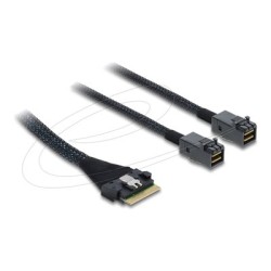 Delock - Interní kabel SAS - 8i Slim SAS (SFF-8654) (M) do Mini SAS HD (SFF-8643) (M) - 50 cm
