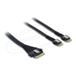 Delock - Interní kabel SAS - 8i Slim SAS (SFF-8654) (M) do 4i Slim SAS (M) - 50 cm