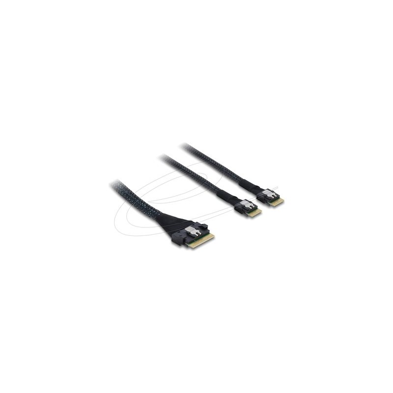Delock - Interní kabel SAS - 8i Slim SAS (SFF-8654) (M) do 4i Slim SAS (M) - 50 cm