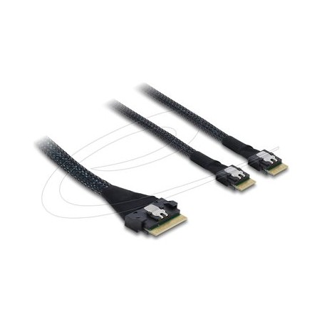 Delock - Interní kabel SAS - 8i Slim SAS (SFF-8654) (M) do 4i Slim SAS (M) - 50 cm