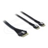 Delock - Interní kabel SAS - 8i Slim SAS (SFF-8654) (M) do 4i Slim SAS (M) - 50 cm