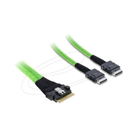 Delock - Interní kabel SAS - 8i Slim SAS (SFF-8654) (M) do 4i OCuLink (SFF-8611) (M) - 50 cm