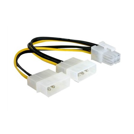Delock - Elektrický kabel - 6 pin PCIe power (F) do 4 pinové interní napájení (M) - 15 cm