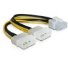 Delock - Adaptér napájení - interní napájec 4 pinový (12 V) (M) do 8 pin PCIe power (F) - 30 cm