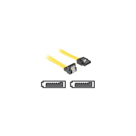 Delock - Kabel SATA - Serial ATA 150/300 - SATA (F) do SATA (F) - 30 cm - dolů zahnutý konektor, opatřený západkou, přímý