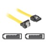 Delock - Kabel SATA - Serial ATA 150/300 - SATA (F) do SATA (F) - 30 cm - dolů zahnutý konektor, opatřený západkou, přímý