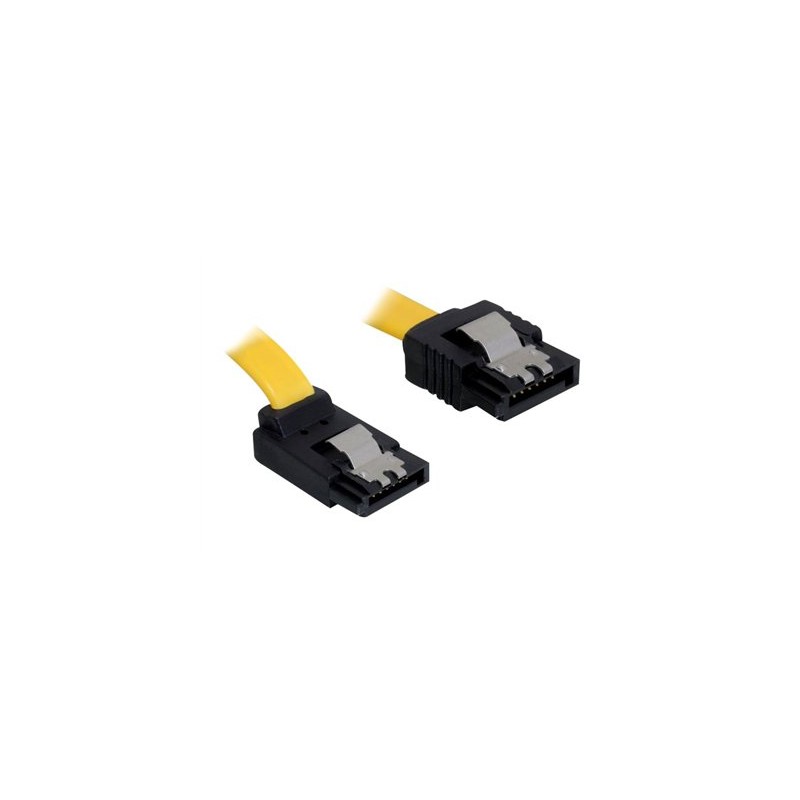 Delock Cable SATA - Kabel SATA - Serial ATA 150/300 - SATA (F) do SATA (F) - 20 cm - opatřený západkou, úhlový konektor, přímý