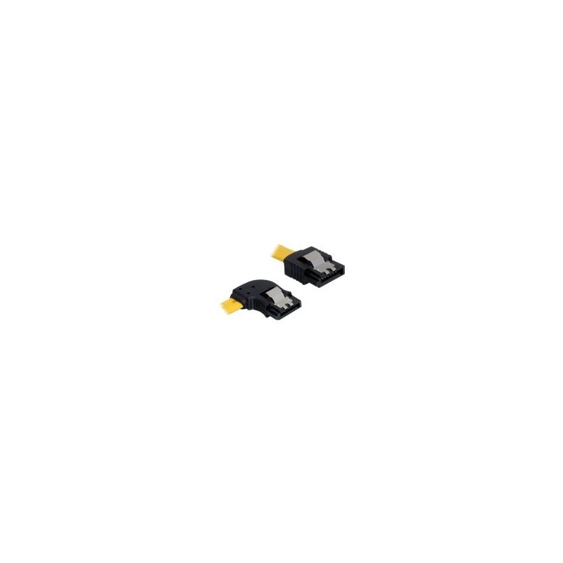 Delock Cable SATA - Kabel SATA - Serial ATA 150/300 - SATA (F) do SATA (F) - 50 cm - opatřený západkou, levý úhlový konektor