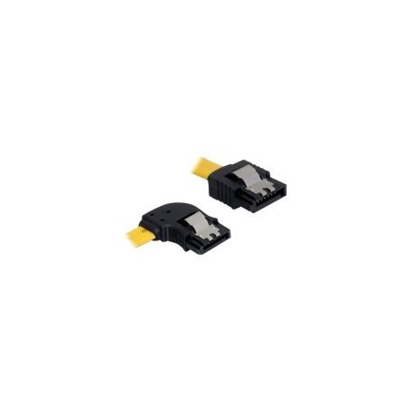 Delock Cable SATA - Kabel SATA - Serial ATA 150/300 - SATA (F) do SATA (F) - 50 cm - opatřený západkou, levý úhlový konektor